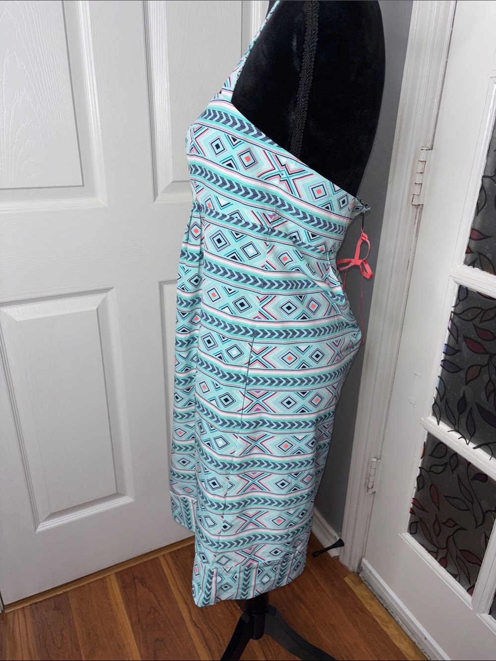 Carve Designs Mint Aztec-Pattern Halter Kitchen Apron - Picture 5 of 5